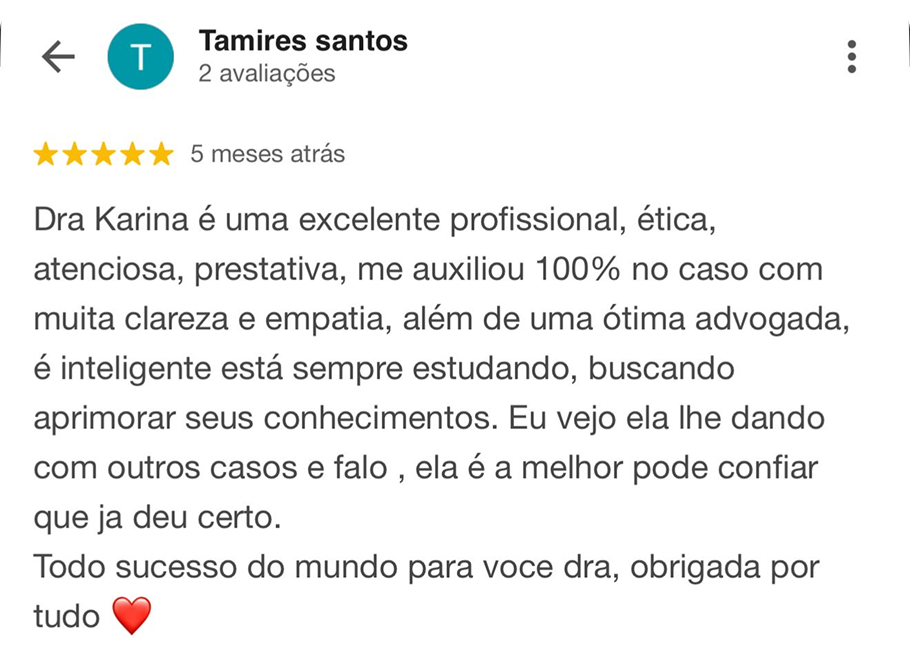 Avaliação de Cliente 5